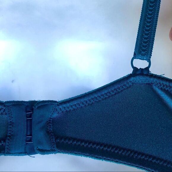 MAIDENFORM MOLDED CUP T-SHIRT TEAL LACE BRA 36D - Picture 7 of 9